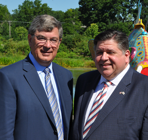 Mayor Phil Suess and Governor Pritzker-Cantigny-Park