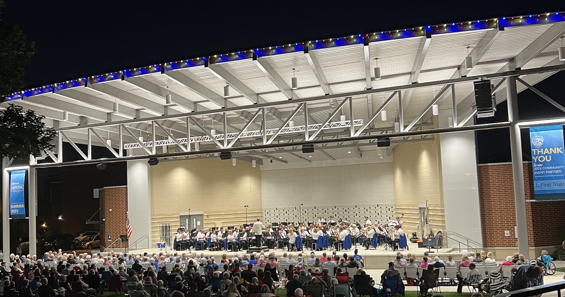 Wheaton Municipal Band concert in Memorial Park, Wheaton
