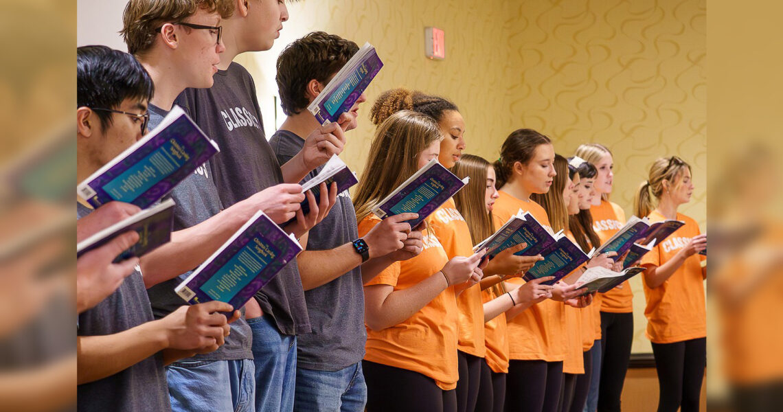 Singing at Wheaton Chamber of Commerce Event