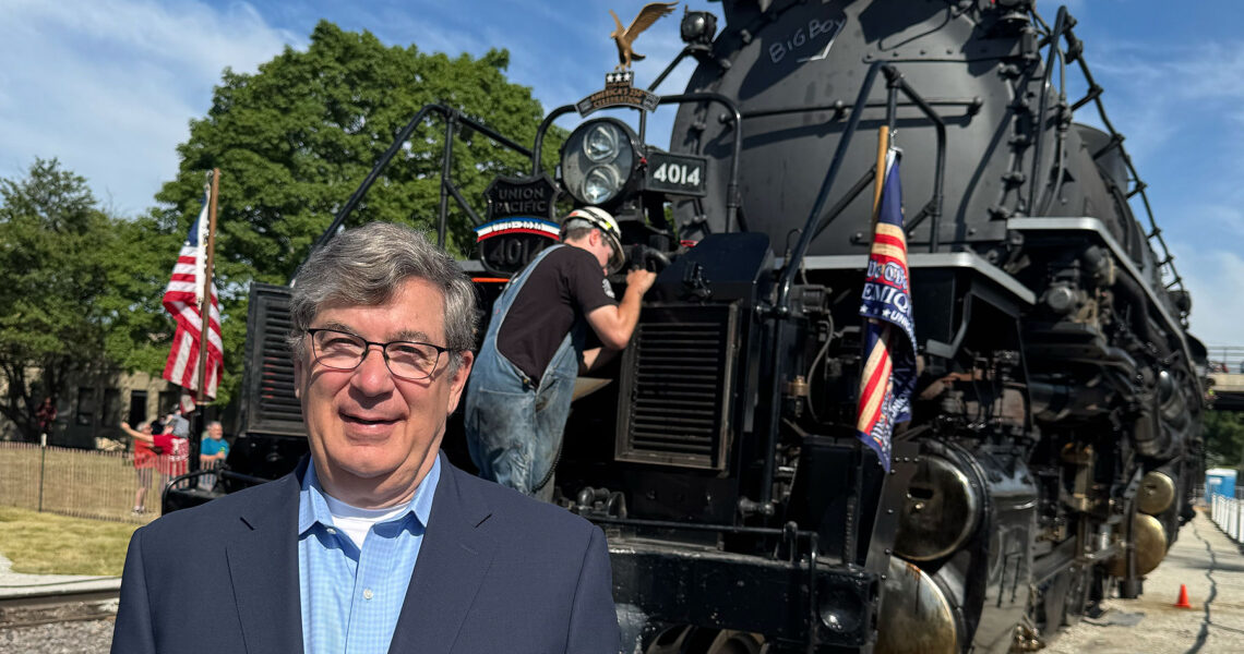 Phil Suess welcomes historic train, Big Boy No. 4014